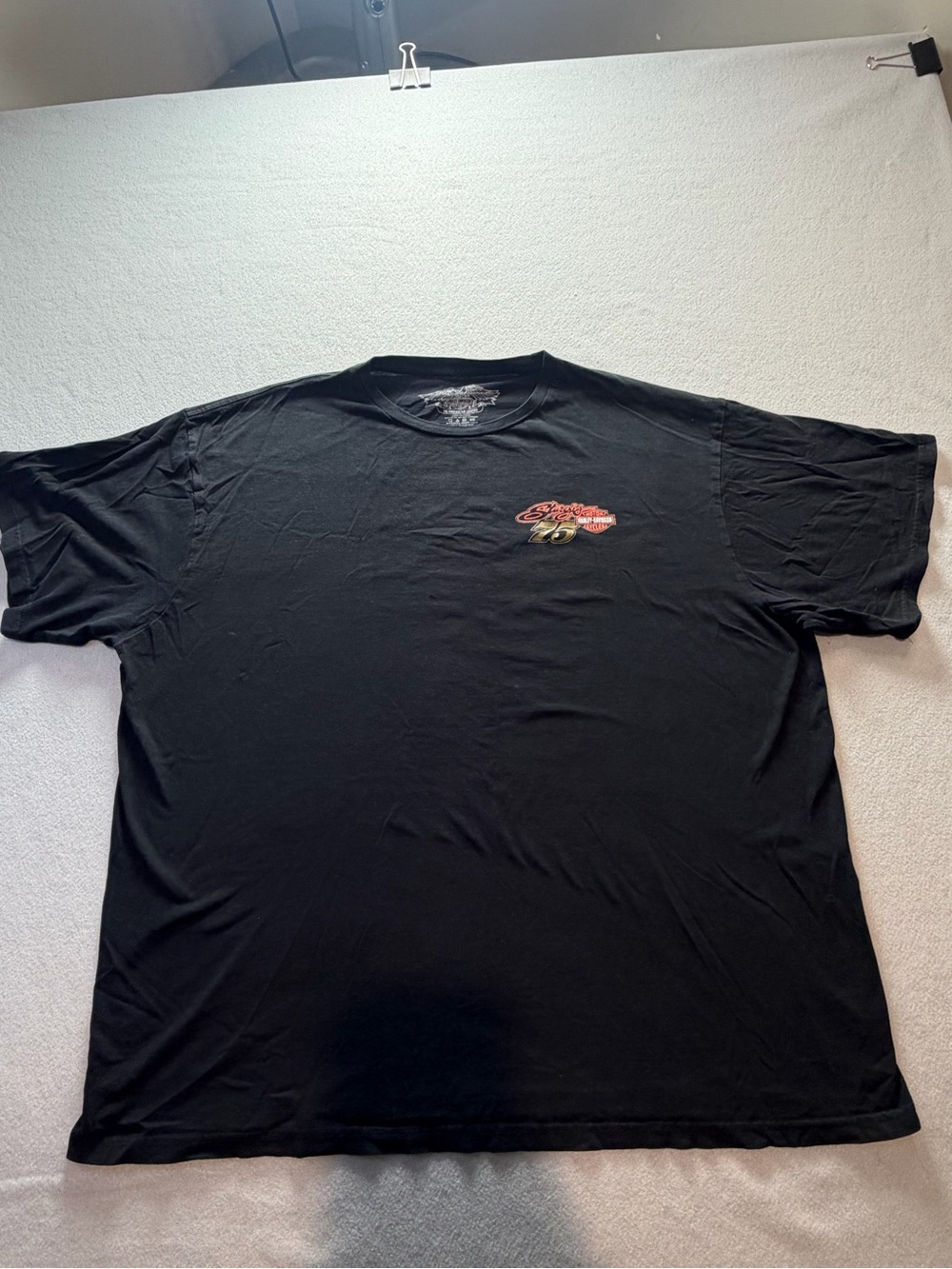 Harley Davidson Sturgis 75th Anniversary 2015 T Shirt Men’s 2XL Black Motorcycle